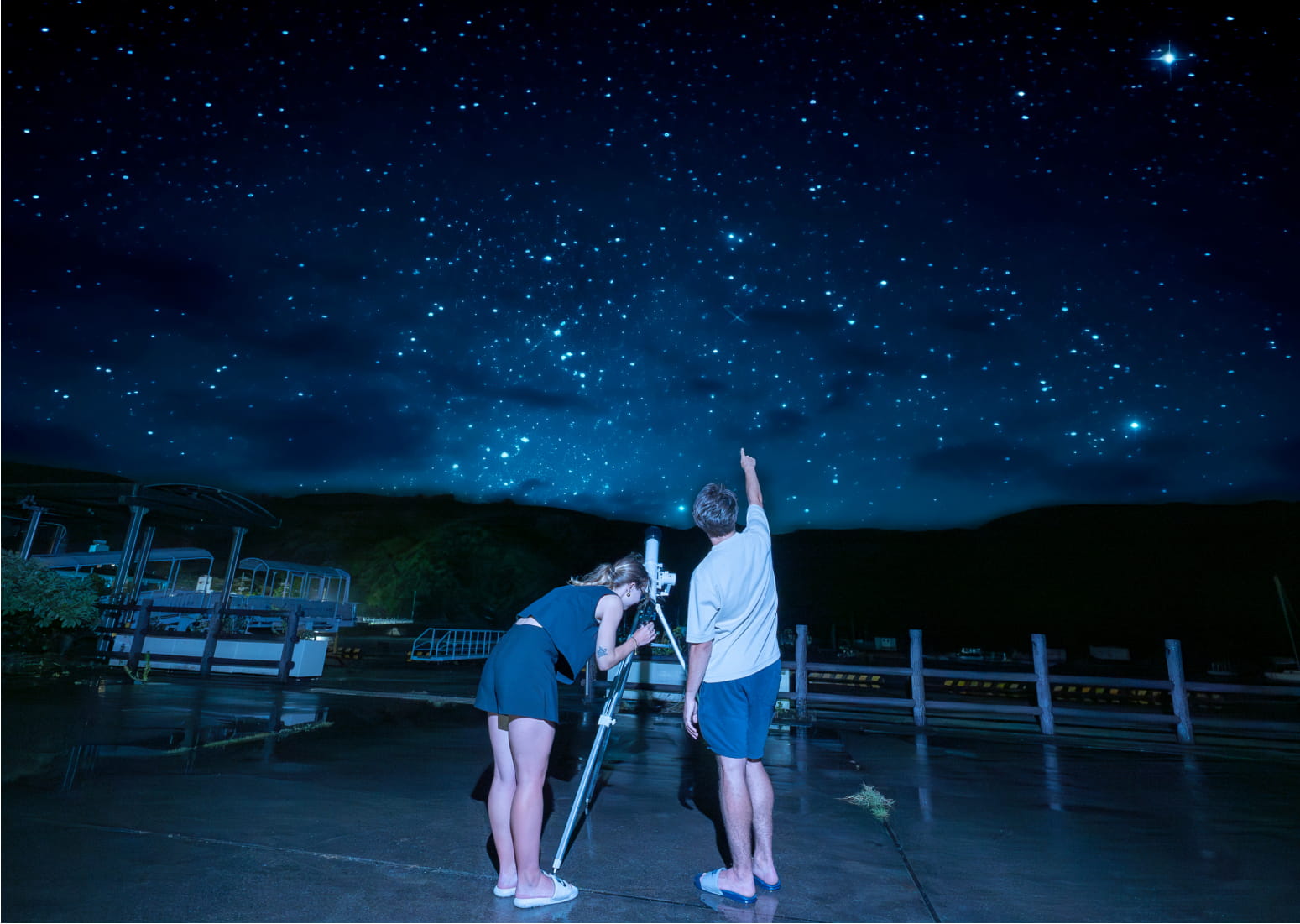 天体望遠鏡で星空観測01